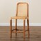 Baxton Studio Caspia MidCentury Modern Walnut Brown Mahogany Wood and Natural Rattan Counter Stool 212-12812-ZORO - alternate 4